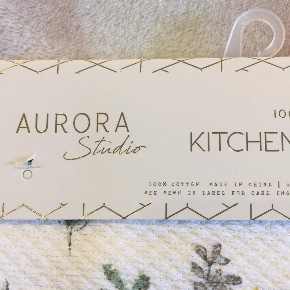 Spring Wild Flowers Farmhouse Kitchen Towels Set of 2 Aurora Studio NWT cotton - Picture 4 of 16